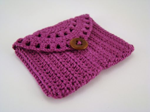 Carteira Lilás Botão Castanho foto 1