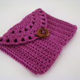 Carteira Lilás Botão Castanho foto 3