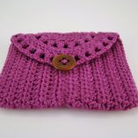 Carteira Lilás Botão Castanho foto 4