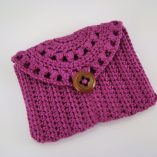 Carteira Lilás Botão Castanho foto 8